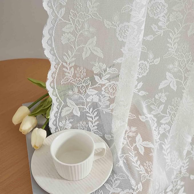 FINECITY Ivory Vintage Lace Curtains by FINECITY