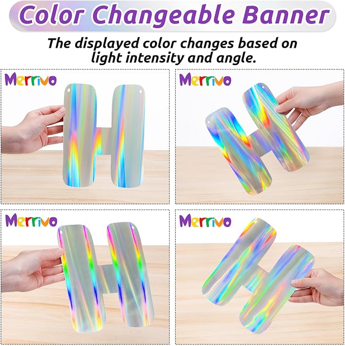 Iridescent Happy Sweet 16 Birthday Banner, Pre-Strung Holographic Party - Image 2