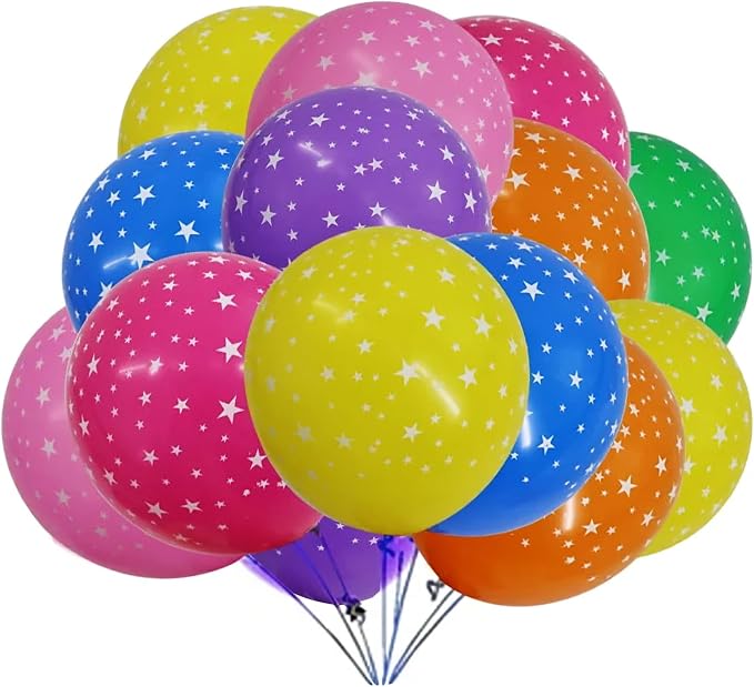 12 Inch Printed Star Multicolor Balloons - Image 3