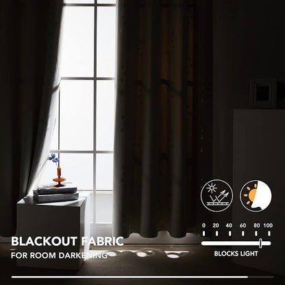 Deconovo Blackout Curtains, Light Beige Thermal Insulated Grommet Drapes - Image 5