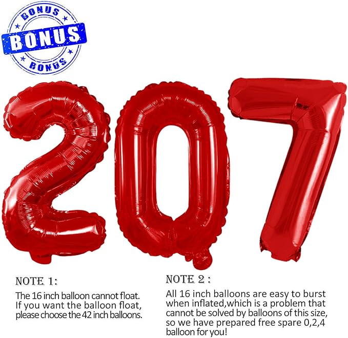 Red 2027 Foil Number Balloons for 2027 New Year Eve Festival Party Supplies - Image 4
