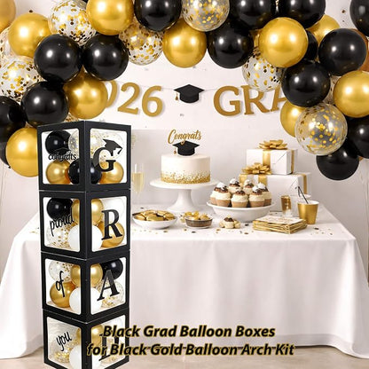 Grad Balloon Boxes for Balloon Arch Kit Black Gold Graduation Decorations 2026 - Image 4