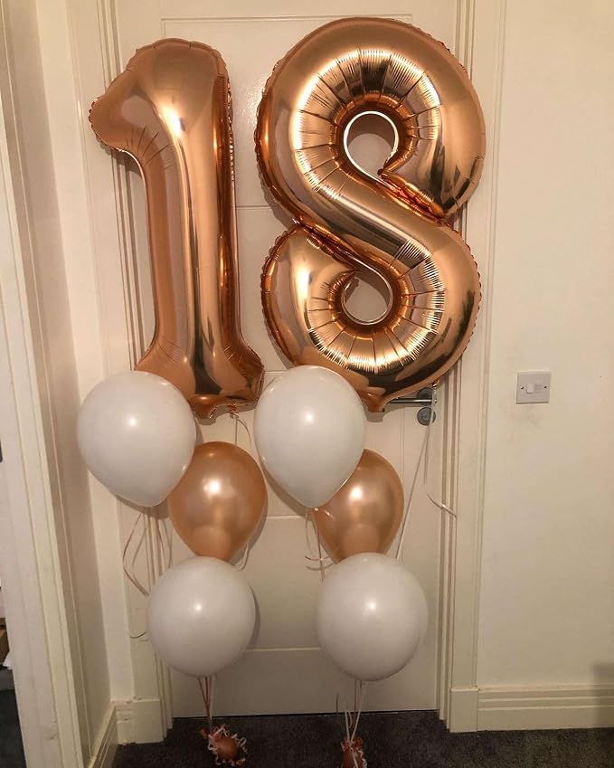 Rose Gold 15 Number Balloons, 40 Inch Giant Number 15 Balloons Foil Mylar - Image 8