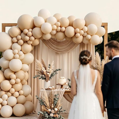 102pcs Sand White Balloons Garland Arch Kit, 18 12 10 5 Inch Balloons | - Image 5