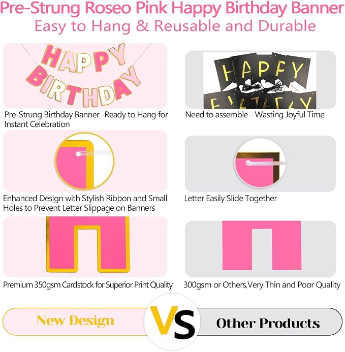 Pre-Strung Happy Birthday Banner - Image 4