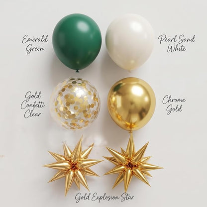Emerald Green Gold Balloons Arch Kit - Image 4