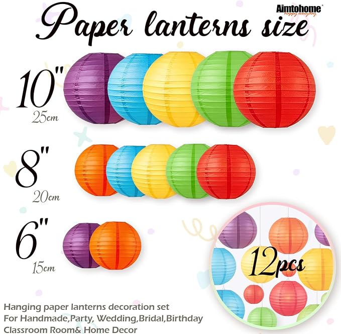 Colorful Paper Lanterns Set - Image 3