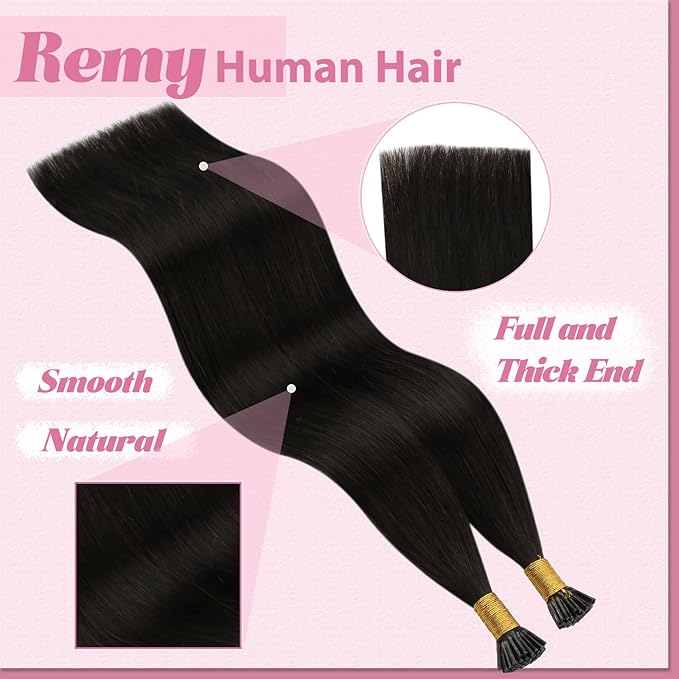 YoungSee I Tip Hair Extensions Dark Brown 22Inch I tip Hair Extensions Human Hair Brown 50g Itip Hair Extension Human Hair 50s Itips Natural Hair Extension for Straight Hair