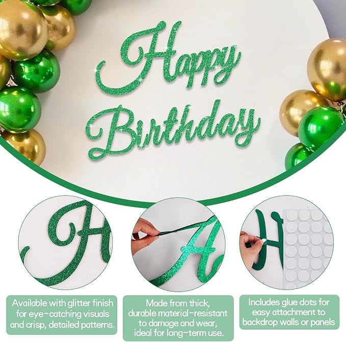 TONIFUL Happy Birthday Sign for Backdrop - Image 3