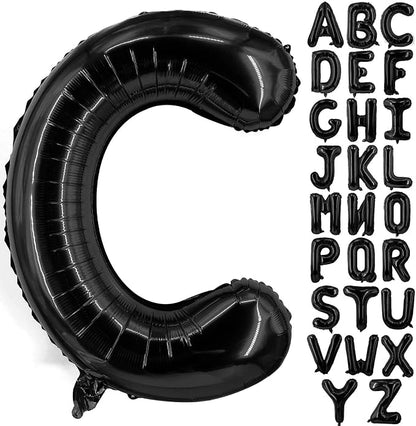 Lovoir 40 Inch Large Black Letter C Balloons Big Size Jumbo Mylar Foil Helium by Lovoir