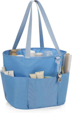 Mesh Shower Caddy Portable, Travel Toiletry Bag for Women Men, Large Capacity Shower Bag Quick Dry Bathroom Bag for Dorm, Gym, Bathroom, Camping, Beach, Swimming, Traveling, Blue