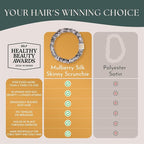 Authentic Mulberry Silk Skinny Hair Match Scrunchies for Women, Anti Breakage Hair Ties for Curly Thick & Thin Hair, 100% Silk for Buns & Ponytail, Silver/Deep Grey (4 Pack)