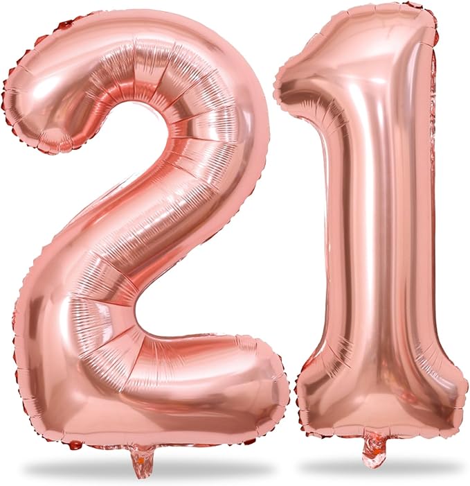 Rose Gold 21st Birthday Balloons by Lingqiang