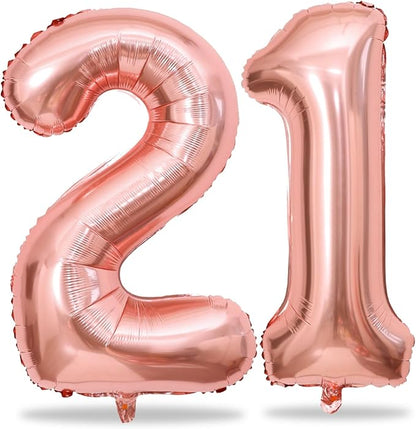 Rose Gold 21st Birthday Balloons by Lingqiang