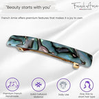 French Amie Small 2 1/4 Inches Celluloid Handmade Golden Brown, Tokyo, Onyx, Opera, Pearl Black, Ivory, Finish Automatic Hair Clip Hair Barrette (Gray Magma)