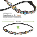 AMCAMI Rhinestone Crystal Beaded Hairbands 5 Pack - Elastic Hippie Hair Accessories for Women and Girls