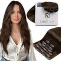 RUNATURE Real Human Hair Clip in Extensions, Brown Clip in Hair Extensions, Short Hair Extensions Clip Ins, Remy Natural Hair Thick Full Ends, Easy to Apply, 10 Inch 80g 7pcs #4 Medium Brown
