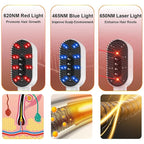 Laser Therapy Hair Growth Comb, Handheld Comb-Shaped Hair Regrowth Device for Hair Growth, 3 in 1 Hair Oil Applicator for Hair Care, Electric Scalp Massager for Healthier Hair