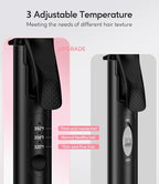 FARERY 1/2 Inch Ceramic Mini Hair Curler with 3 Adjustable Temp, 100-240V Dual Voltage, Travel Curling Iron for Short Hair, Auto-Off, Infused with Keratin & Argan Oil, Include Storage Bag, Black