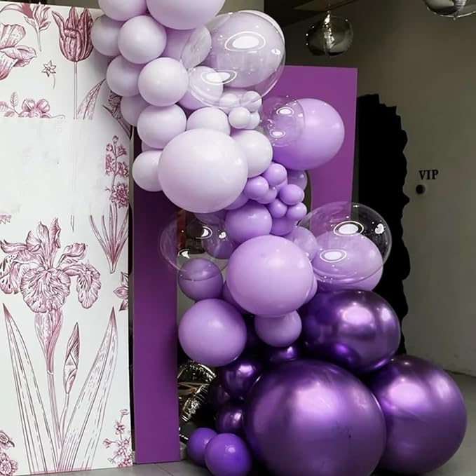 Voircoloria 66pcs Metallic Purple Latex Party Balloons, 12inch | - Image 5