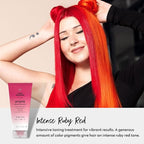FOUR REASONS Color Mask INTENSE- Ruby Red, 6.76 fl oz - Semi Permanent Hair Dye for Lightened and Colored Hair, 100% Vegan Conditioner - Intensive Toning Treatment with 27 Colors - Cruelty Free