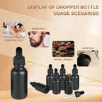 6 Pcs, 1oz Dropper Bottle, Black Glass Eye Dropper Bottle, Tincture Bottles with Dropper, Pretty Finish, Leak-Proof Design, Stronger Suction for All Kinds of Mixed Liquids