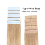 SUYYA Tape in Hair Extensions Human Hair 100% Remy Human Hair 16 inches 20pcs 40g/pack Straight Seamless Skin Weft Tape in Human Hair Extensions(16 Inch #16 Light Blonde)