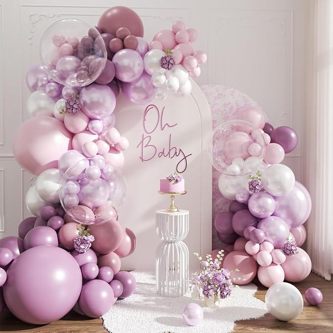 Pink and Purple Balloon Arch Kit by CROSSFINGERS