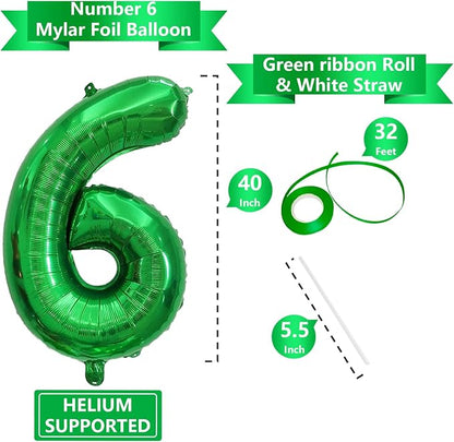 Number Balloons Green Party Balloon - Image 3