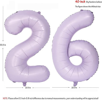 40 In Matte Purple Number Balloons Helium Foil Mylar Balloon Digital 26 | - Image 2