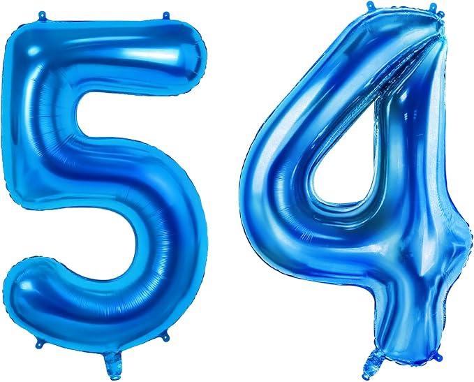 Number 54 Balloons for 54th Birthday Party Decorations, 0-100 Large No.54 by Joycard