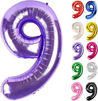 Purple Number 9 Balloon 40 Inch by IWERP