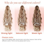 Claw Clip Ponytail Extension 18" for Women Wavy Pony Tail Clip in Hair Extensions Fluffy Natural Looking Synthetic Hairpiece for Daily Use (Honey Gold Mixed Light Blonde)