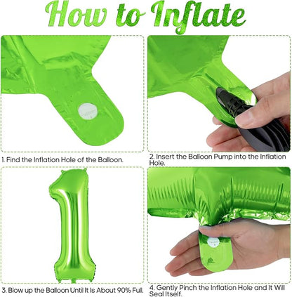 Green Number 1 Balloon 40 Inch, Big Large Foil Helium Number Balloons, Jumbo - Image 7