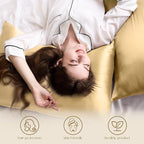 ZIMASILK 100% Pure Mulberry Silk Pillowcase for Hair and Skin Health,Soft and Smooth,Both Sides Premium Grade 6A Silk,600 Thread Count,with Hidden Zipper,1pc (King 20''x36'',Champagne)