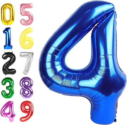 Blue Birthday Balloons for Men 3 Number Balloons 40 Inch | Mix & Match Numbers by Argthjy