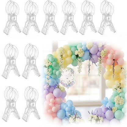 Miliocry 10 Pack Large Balloon Arch Clips Plastic Transparent Backdrop Spring - Image 8