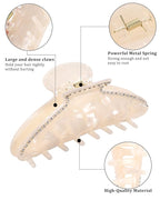 HAIMEIKANG Large Acetate 4 Inch Hair Claw Clip for Women - French Style Hair Claws for Thick Hair with Non-Slip Teeth, Hair Accessories for Updos, Buns & Ponytails