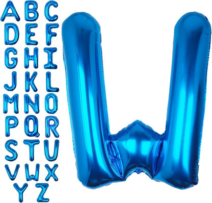 40 Inch Blue Letter W Balloon Big Foil Helium Letter Balloons A-Z | Giant Large by SULALABOO