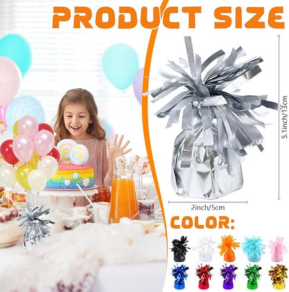 4 Pcs Silver Metallic Balloon Weights Holder Anchors Balloon Holder Weights - Image 2