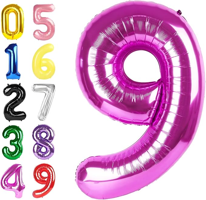 Number Balloons 40 Inch Rose Purple 8 Balloon by Argthjy