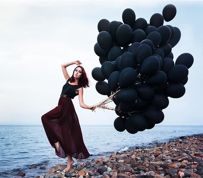 Black Latex Balloons 100 Pack 12 Inch Black Round Helium Balloons Party Balloons - Image 6
