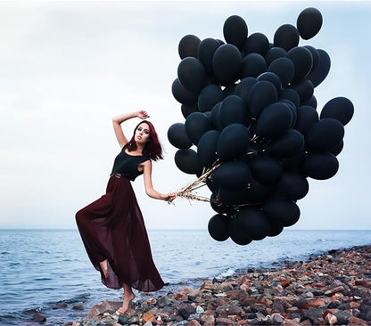 Black Latex Balloons 100 Pack 12 Inch Black Round Helium Balloons Party Balloons - Image 6