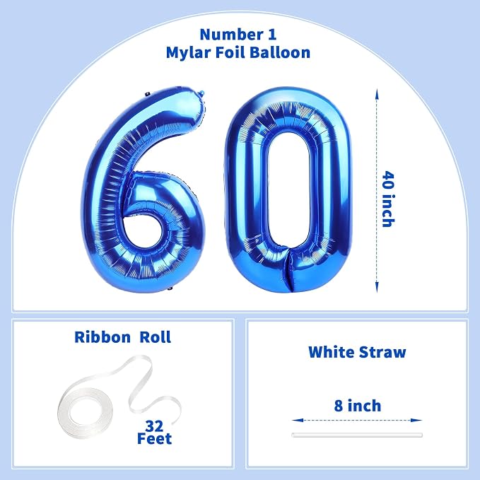 Number Balloons Navy Blue Balloons - Image 2
