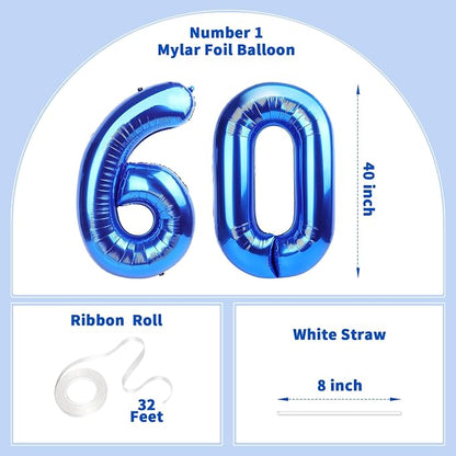 Number Balloons Navy Blue Balloons - Image 2