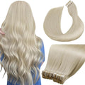 LaaVoo Tape in Hair Extensions Human Hair Blonde 100g Tape in Extensions Seamless Invisible Tapes on Hair Extensionss Human Hair Color Bleach Blonde 40pcs 20inch