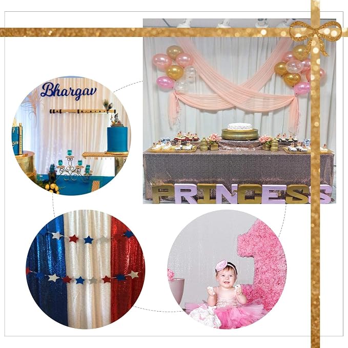 Poise3EHome White Sequin Backdrop, 8FT x 10FT Sequin Photography Backdrop - Image 4