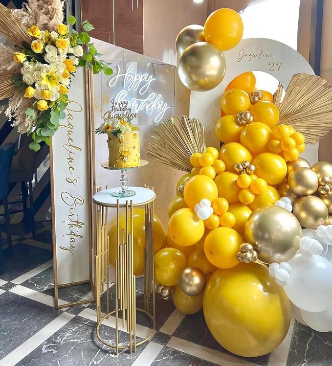 Yellow Gold Confetti Party Balloons - Image 4