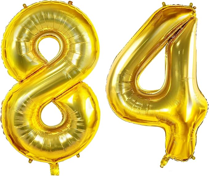Number 84 Balloons for 84th Birthday Party Decorations, 0-100 Large No.84 by Joycard