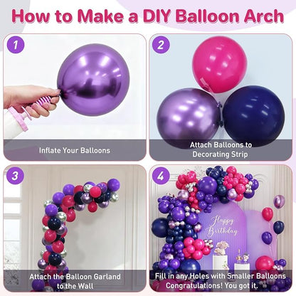 Purple Blue Red Balloon Garland Arch Kit - Image 3